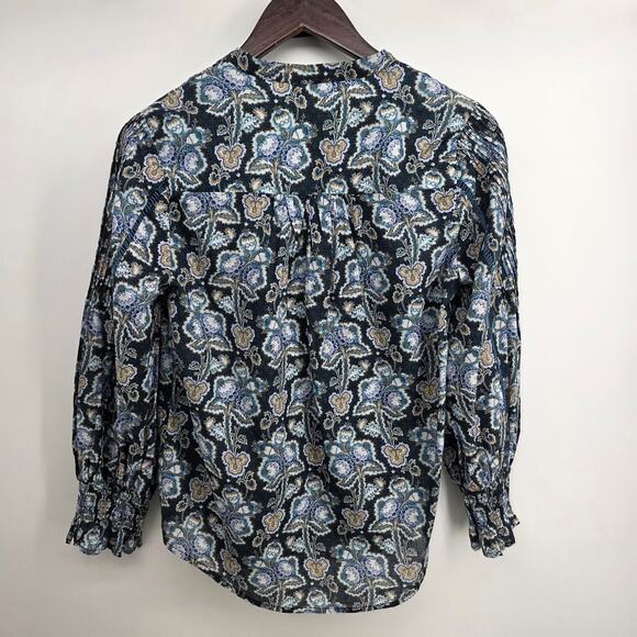 Anthropologie Henley Peasant Blouse Floral Paisley Size XS - Picture 6 of 6
